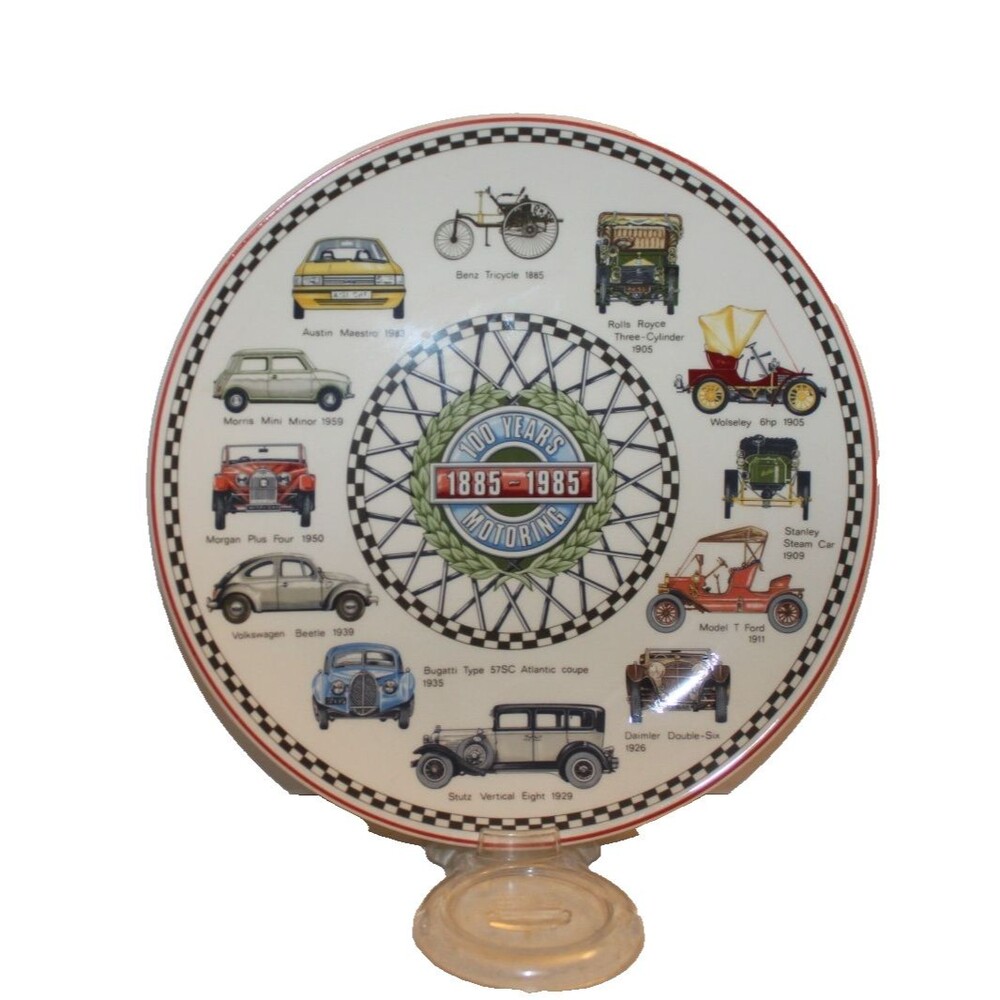 Vintage 1985 Wedgwood Etruria & A Barlaston Plate 100 Years of Motoring England